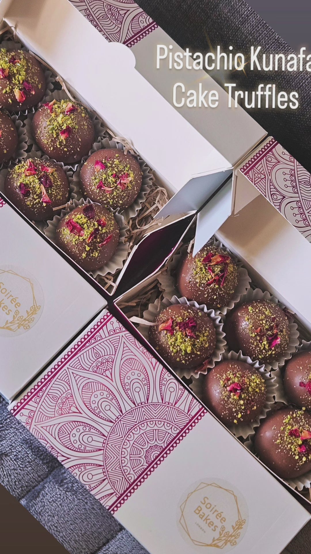Pistachio Kunafa - Belgian Chocolate Cake Truffles