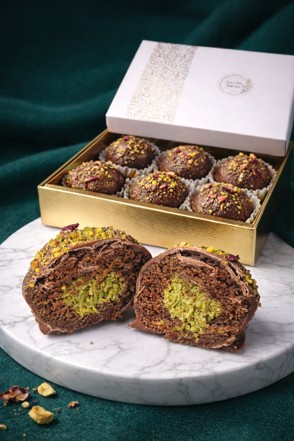 Pistachio Kunafa - Belgian Chocolate Cake Truffles