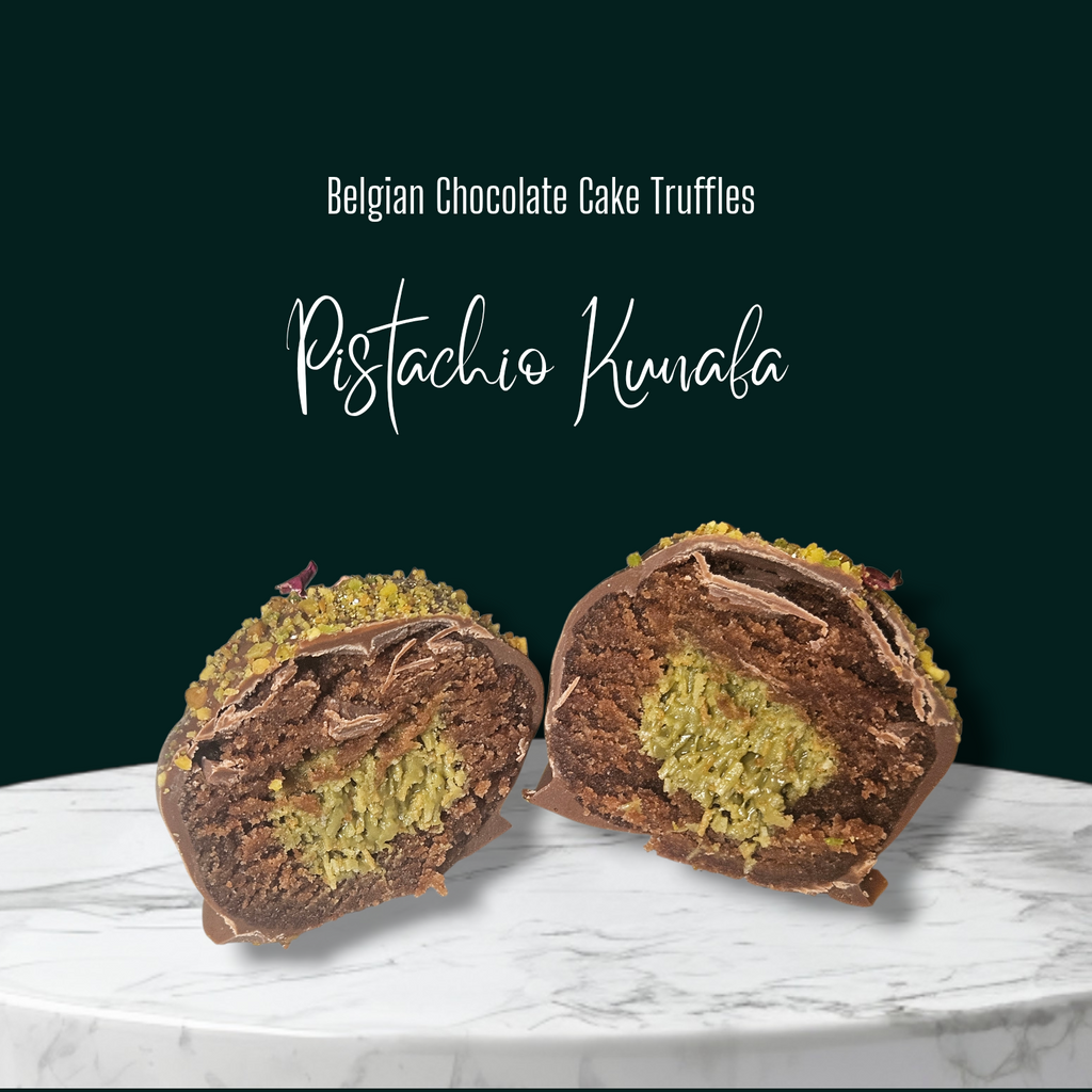 Pistachio Kunafa - Belgian Chocolate Cake Truffles