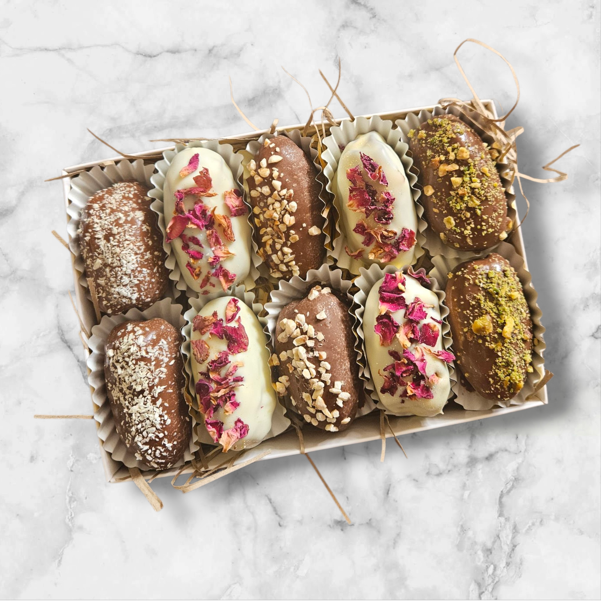 Belgian Chocolate Coated Medjool Dates Stuffed With Almonds